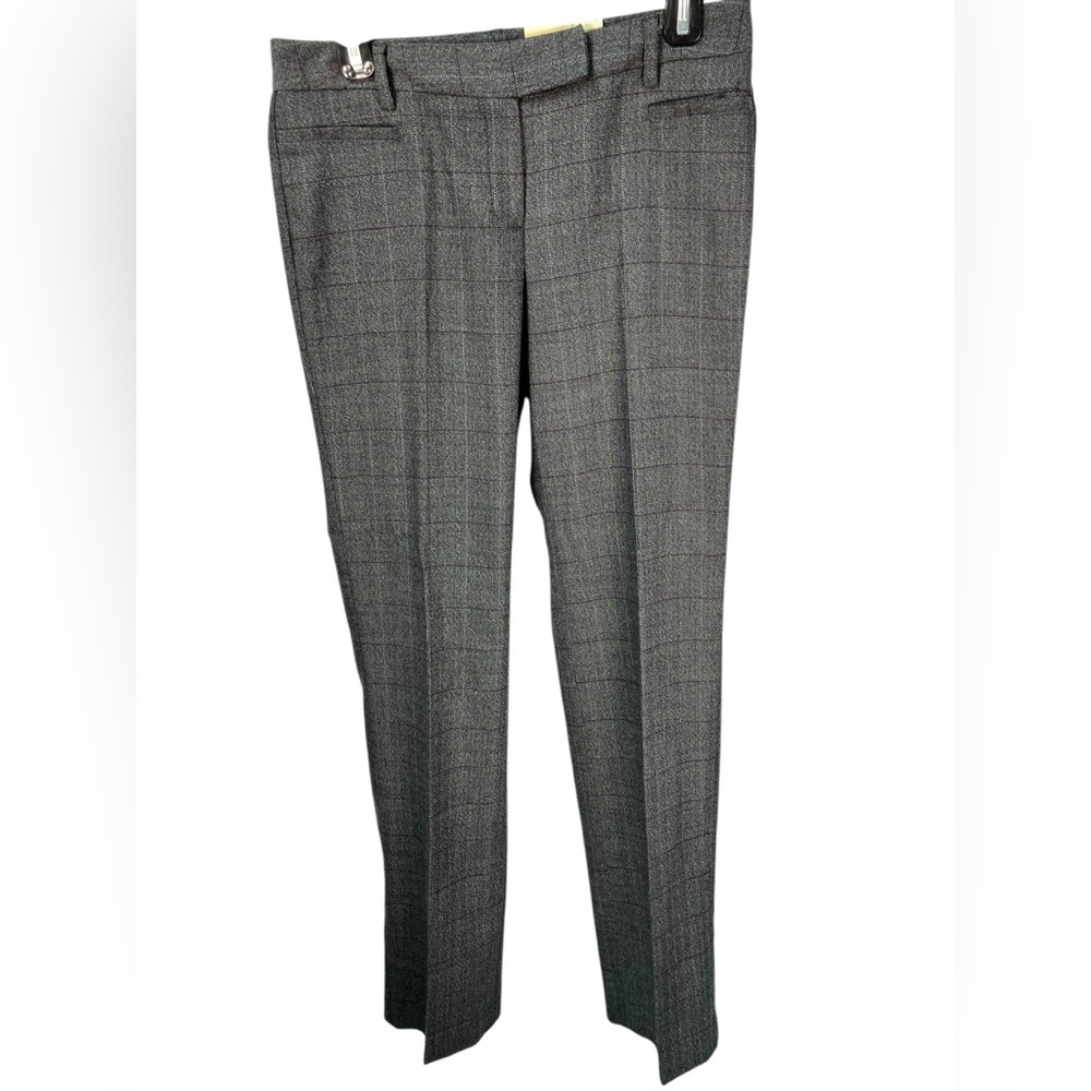 Dress Barn Trouser Leg Grey Plaid Pants Womens Size 4